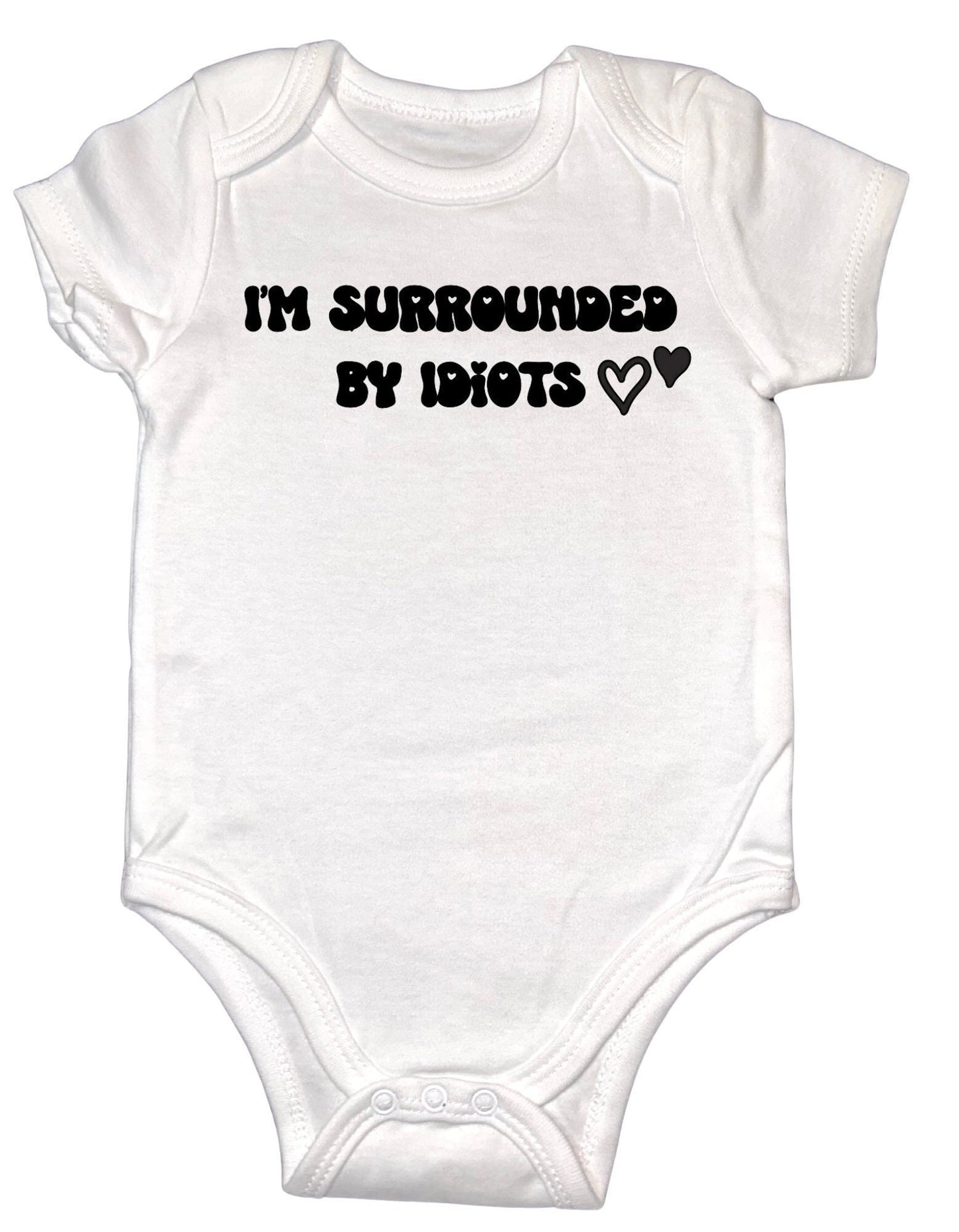 I’m Surrounded By Idiots Onesie, Lion King Inspired, Sweet Baby Onesies, Short Sleeved Baby Onesie